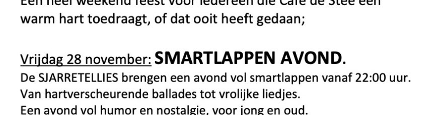 28, 29 & 30 november – Café de Stee bestaat 50 jaar!