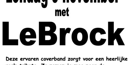 9 november – Live muziek met coverband LeBrock