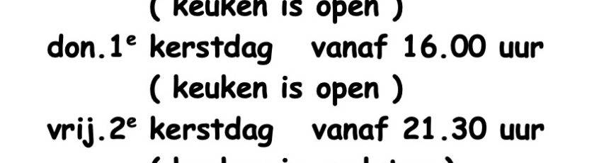 Openingstijden Feestdagen