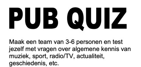 18 januari – Pub Quiz