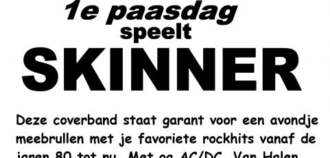 Live muziek – Zondag 5 april – Met SKINNER